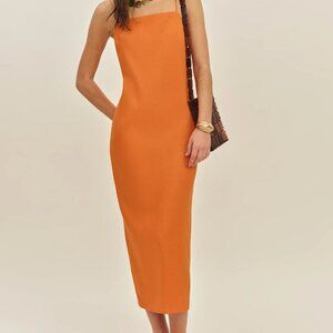 Reformation Gael Linen Dress Orange - Size 2